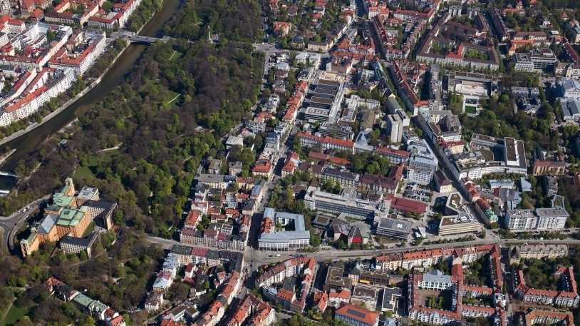 Luftbild vom Klinikum rechts der Isar