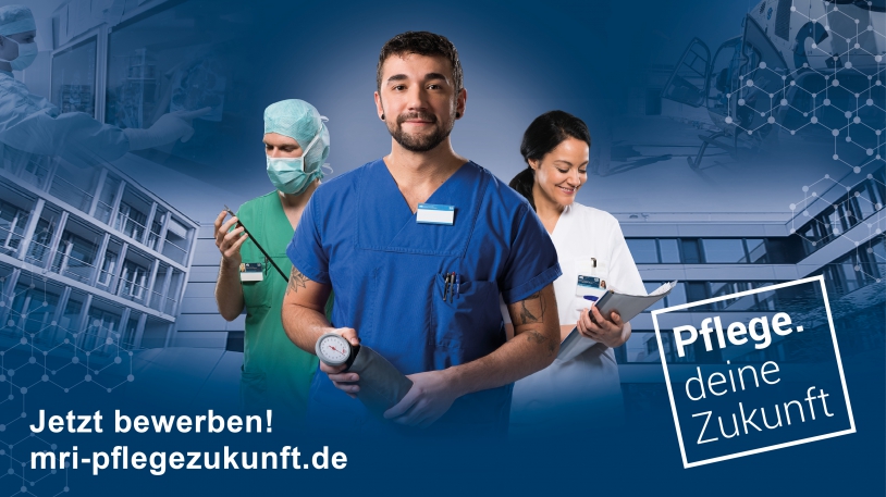 Jetzt bewerben für eine Ausbildung oder einen Job in der Pflege: www.mri-pflegezukunft.de