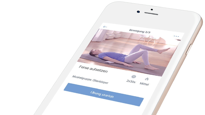 Menschen mit Rückenschmerzen erhalten über die App auf dem Smartphone Anleitungen zu Bewegungs- und Entspannungsübungen (Bild: Klinikum rechts der Isar)